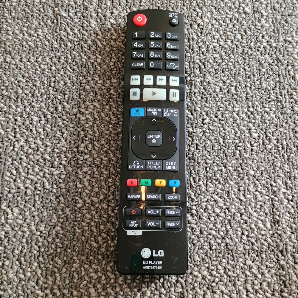 LG BD Player Remote Control AKB72975301 Black OEM Blu-ray DVD Controller